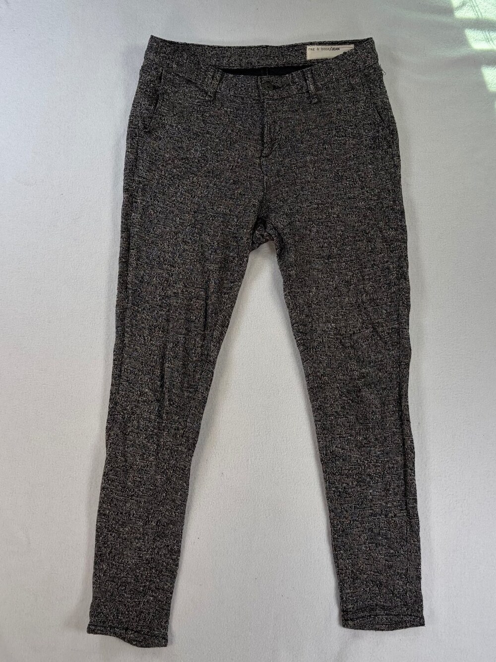 rag & bone JEAN Skinny Pants Pepper Knit Linen Cotton Gray Women's Size 25